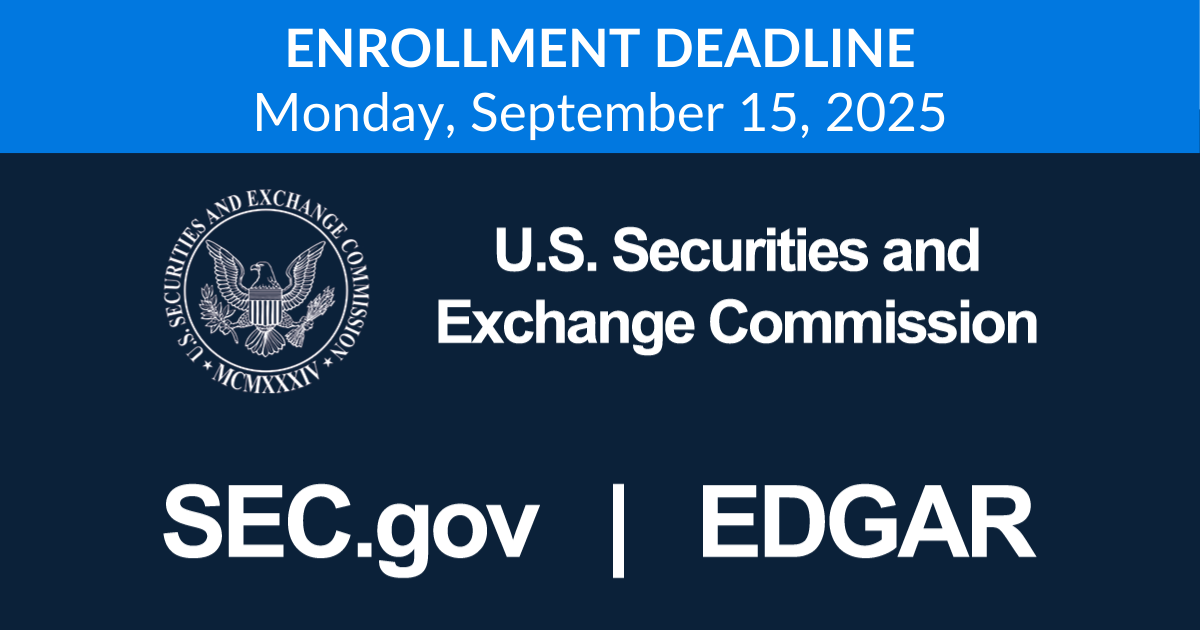 Enrollment Deadline EDGAR Next Doss Law Blog Img